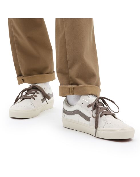 Sneakers en Cuir & Textile SK8-Low écru/marron